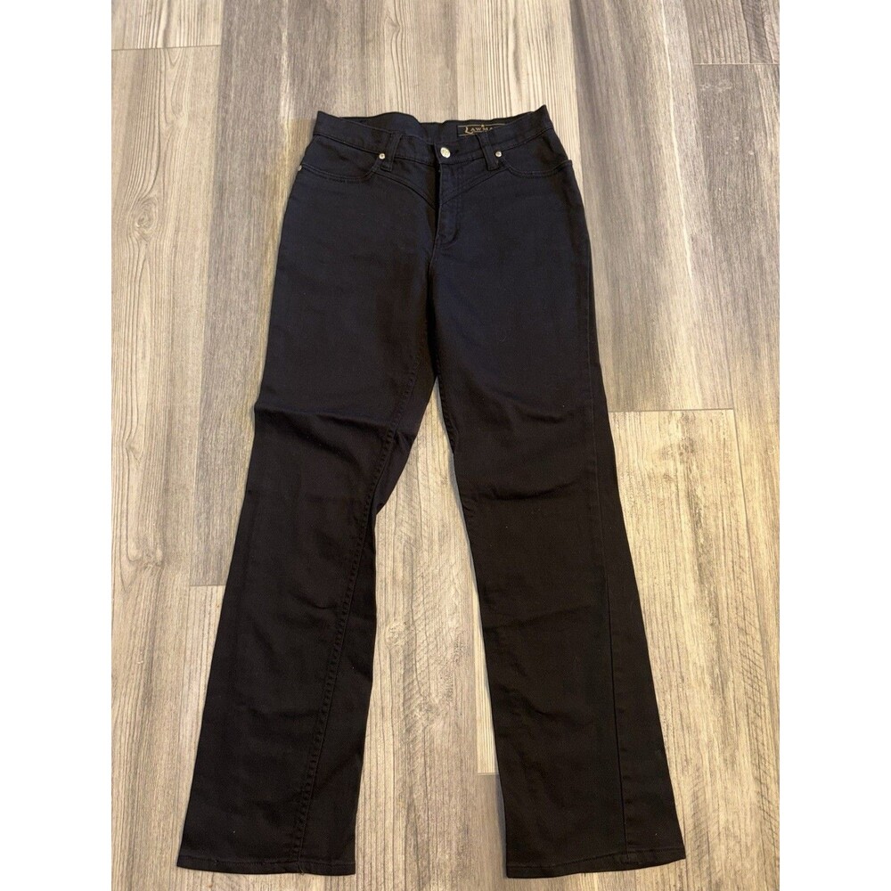 Lawman Western Jeans Womens 7/8 Black Denim Pants Bootcut Cowgirl Rhinestones